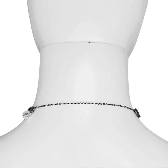 Freshwater Pearl & Swarovski Crystal Tri-Strand Cross Necklace and Earrings